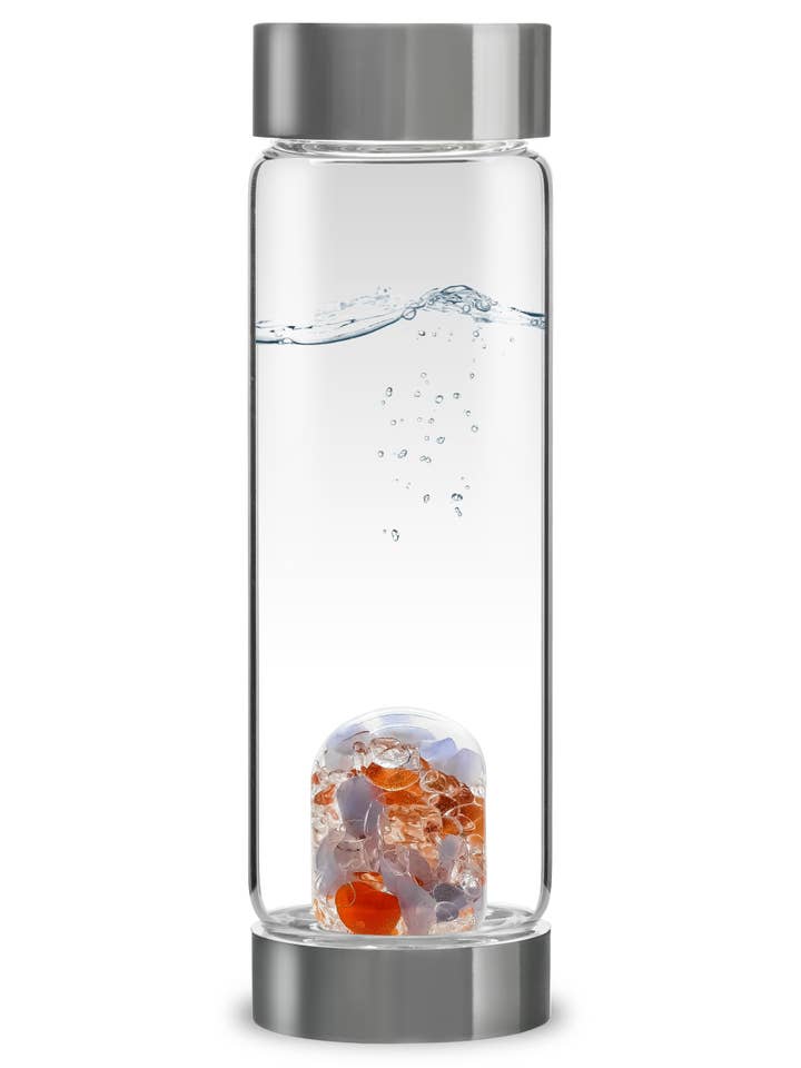 ViA Bottle | LUMINOUS with Carnelian & Chalcedony for wholesale by VitaJuwel USA