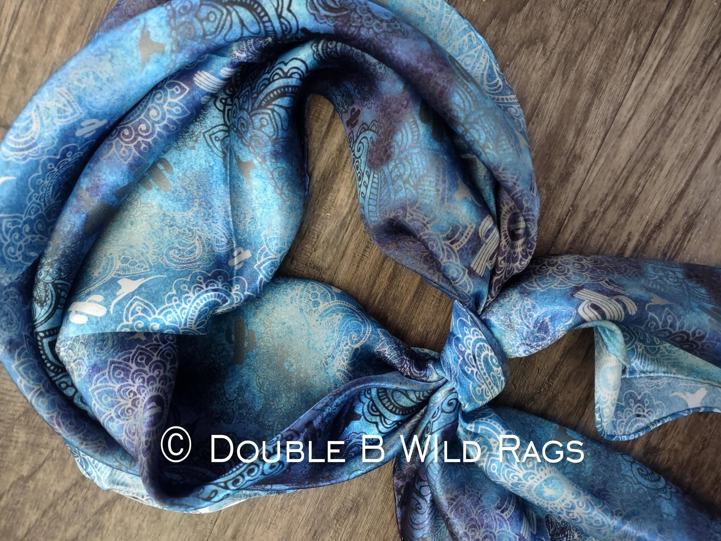 Double B Wild Rags - Wholesale Scarf - Women's - Wild Rag 100% SILK Western Paisley Sky Cowboy Western Neck Scarf Bandanna by Double B Wild Rags3