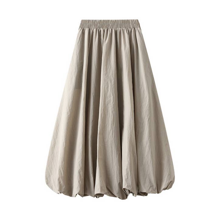 ACCITY - Wholesale Skirt - Women's - High-Waist Slim Fit Balloon Midi Skirt_CWBMS0367