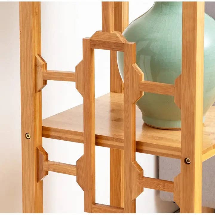 everythingbamboo – wholesale Krukstativ – Premium bambu träväxtställ Dekorationshylla Snidad förvaring Elegant