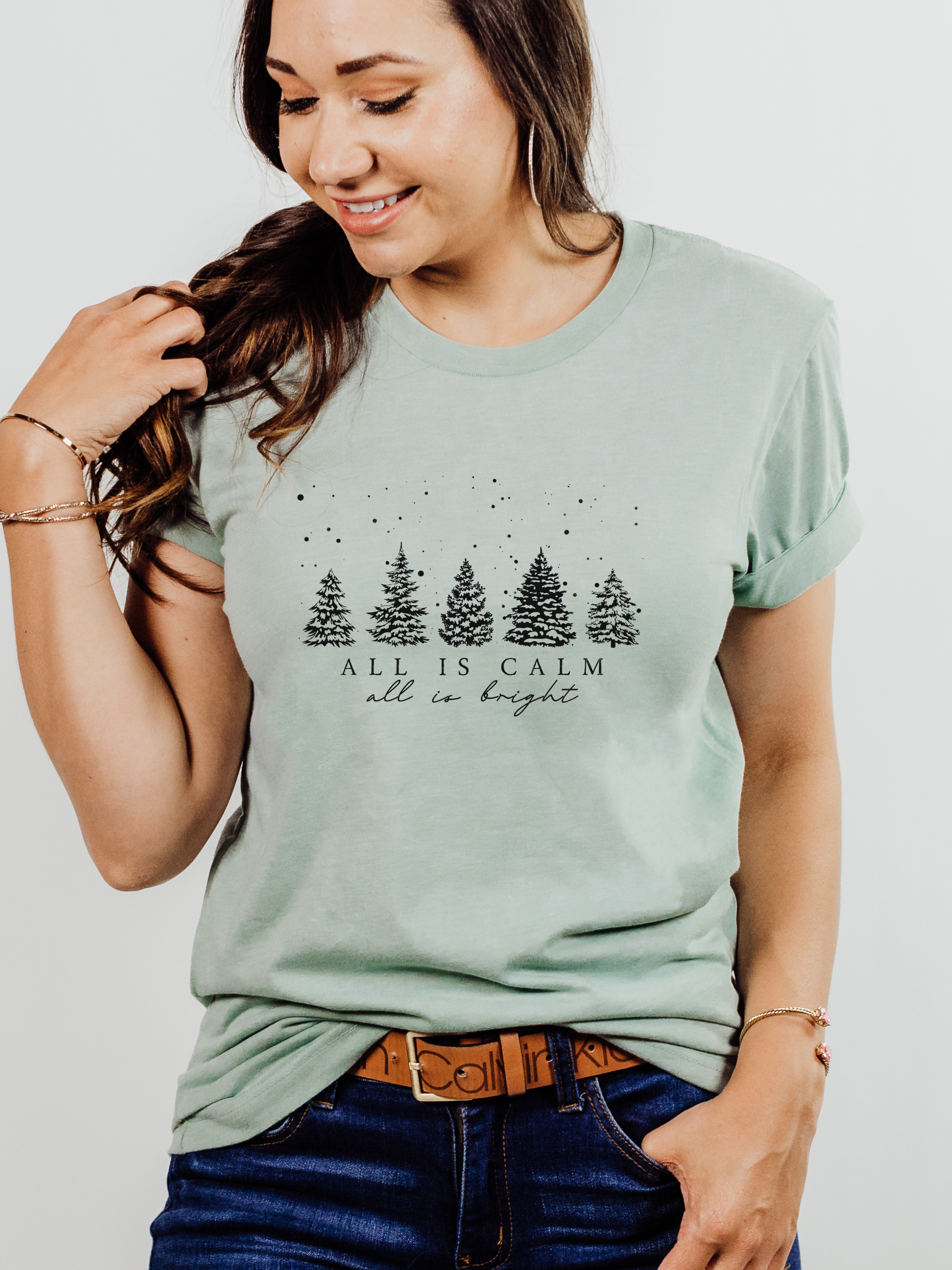 Scripted Pearl - Wholesale T-Shirt (Graphic) - Women's - Christian Tshirts, Christmas T Shirts, Silent Night22