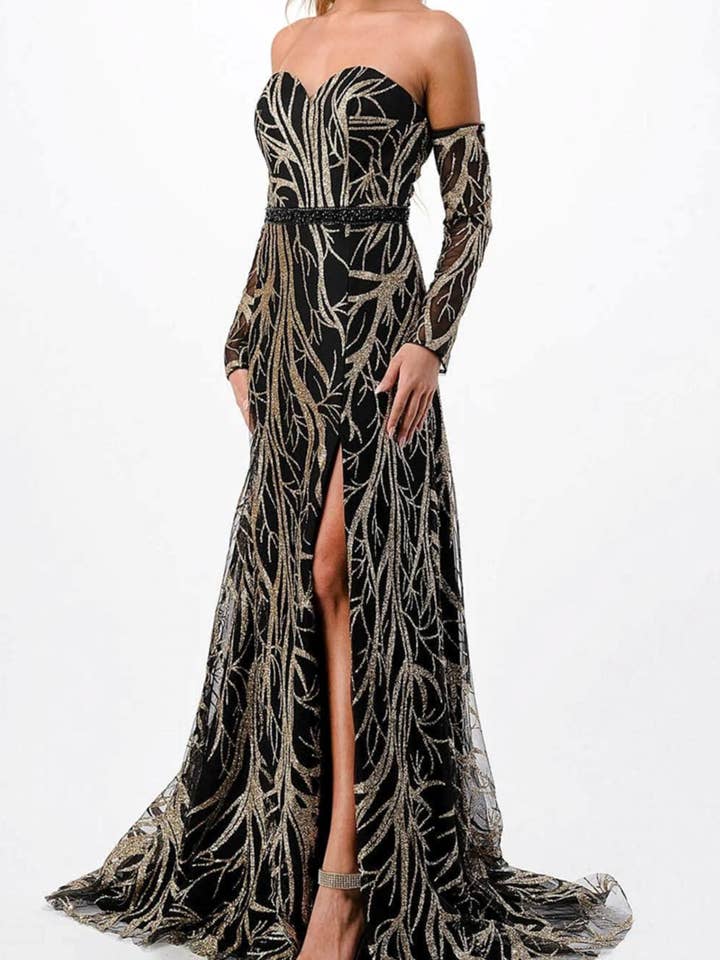 Corinna Corrina Embellished Long Evening Dress for wholesale by New Yorker's Apparel