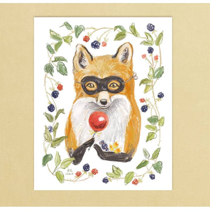Renard de Carnaval Mini Toile 8x10 pour la vente par Ingrid Press