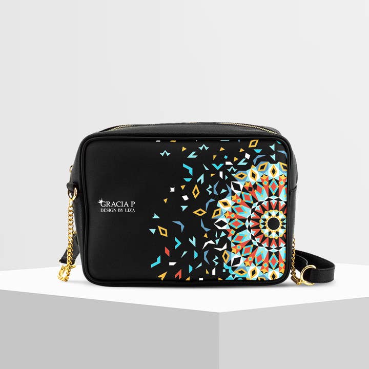 Bolso Gracia P's Tizy - Hecho en Italia - Mosaico negro para venta al por mayor de GLOBALSHOP SRL