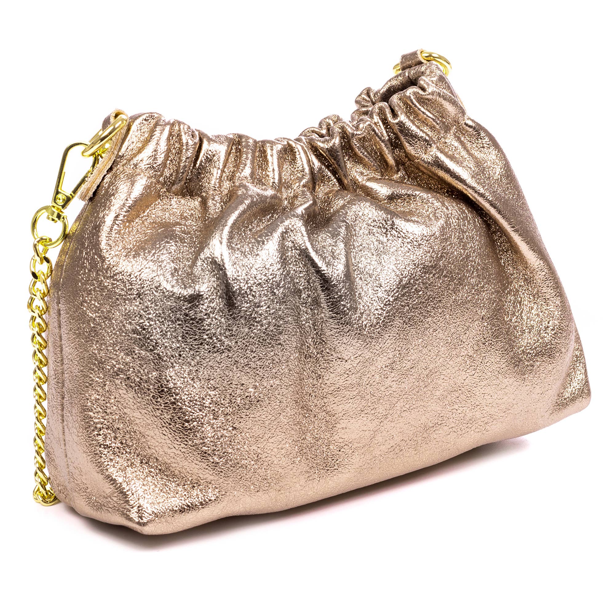 FIRENZE ARTEGIANI - Wholesale Shoulder Bag - Women's - Ascea genuine laminated leather crossbody bag with metal strap7