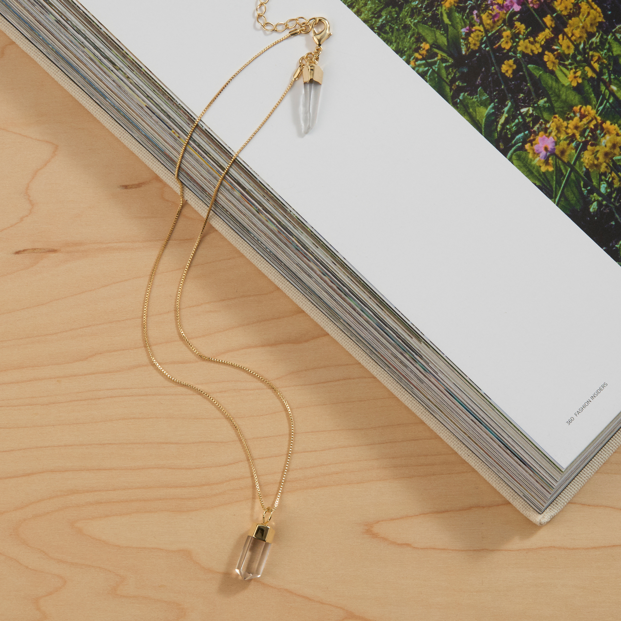 GeoCentral - Wholesale Pendant/Charm Necklace - Mini Crystal Pendulum Necklace: Clear Quartz (From Brazil)2