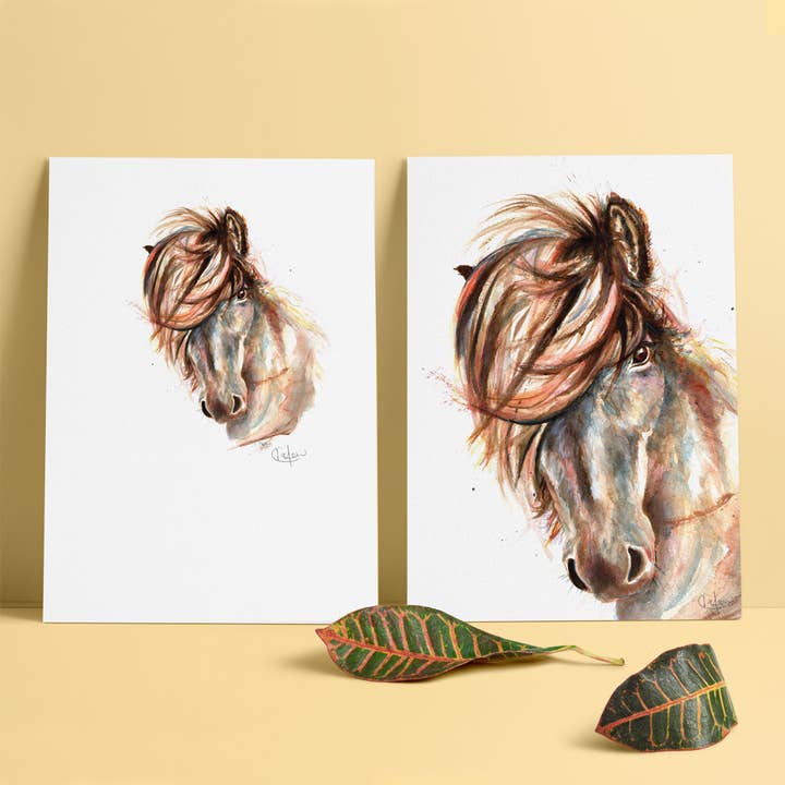Inky Horse Luxury Giclee Unframed Print for wholesale by Kate Moby