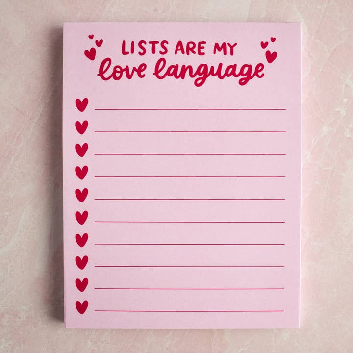 Lists Are My Love Language Notepad for wholesale by Kyn You Believe It