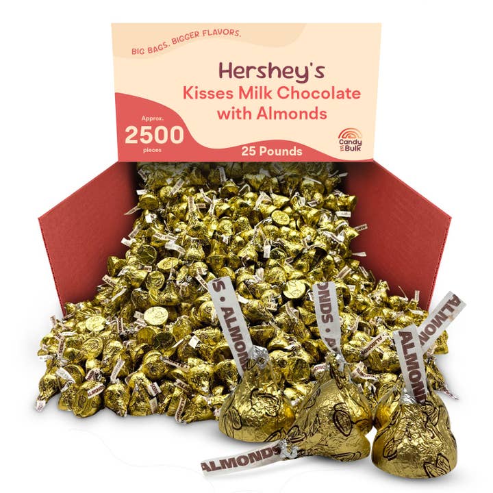 Hershey's Kisses Milk Chocolate with Almonds – Bulk Value Pack for wholesale by Candy In Bulk