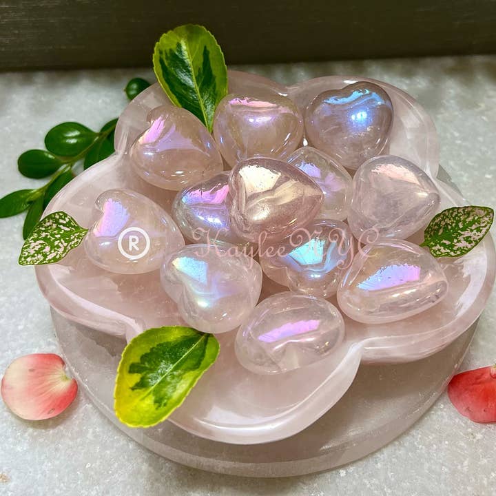 KayleeNYC - Wholesale Spiritual Stone/Crystal - 3cm Angel Aura Rose Quartz Heart Crysta1