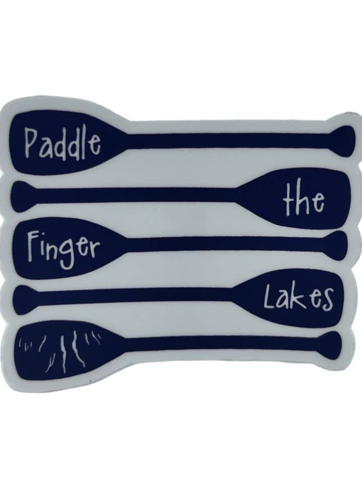 Paddle the Finger Lakes Sticker for wholesale by Eleven Lakes Market