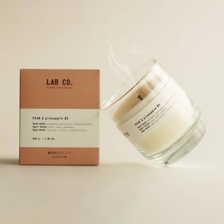LAB CO. #5 PEAR & PINEAPPLE vegetable wax candle 200g for wholesale by SEVENREEDS