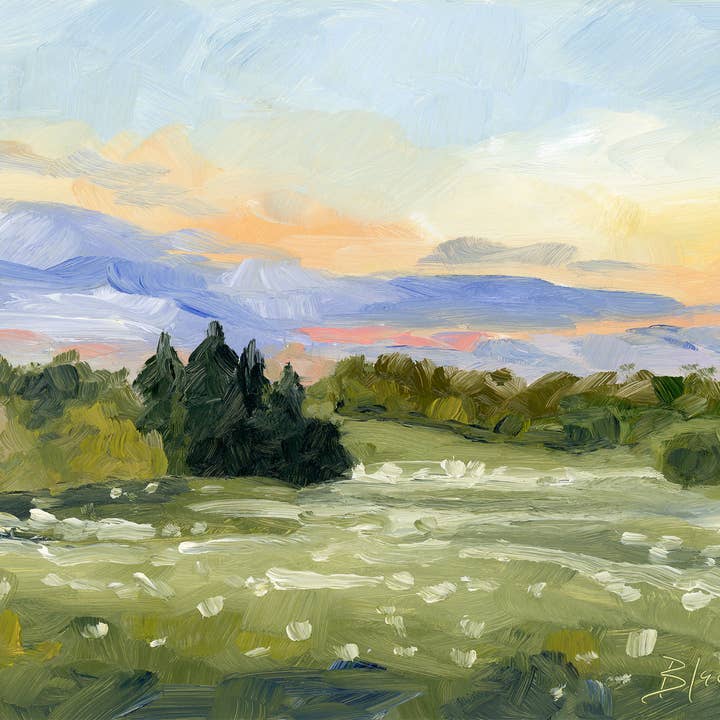 Mælkebøtte felter 1 Vandret lærred Print for engroshandel hos Michelle Blackhawk Studio