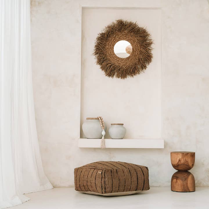 Bazar Bizar Living - Wholesale Poef - The Oh My Gee Pouffe - Beige Zwart