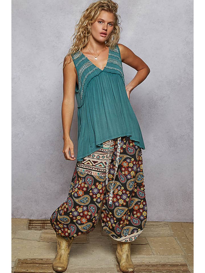 Pol Clothing - Wholesale Knit Top - Women's - Sleeveless Loose Fit V-Neck Babydoll Casual Knit Top SALE29