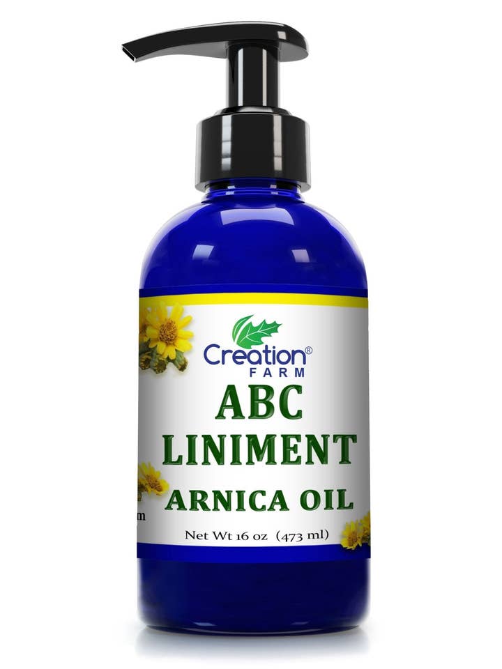Arnica Liniment 8 Oz Infusion Essential Oil Blend Relieving Body Massage Oil For Elbows Knees Shoulders Neck Hands for wholesale by Creation Farm Inc
