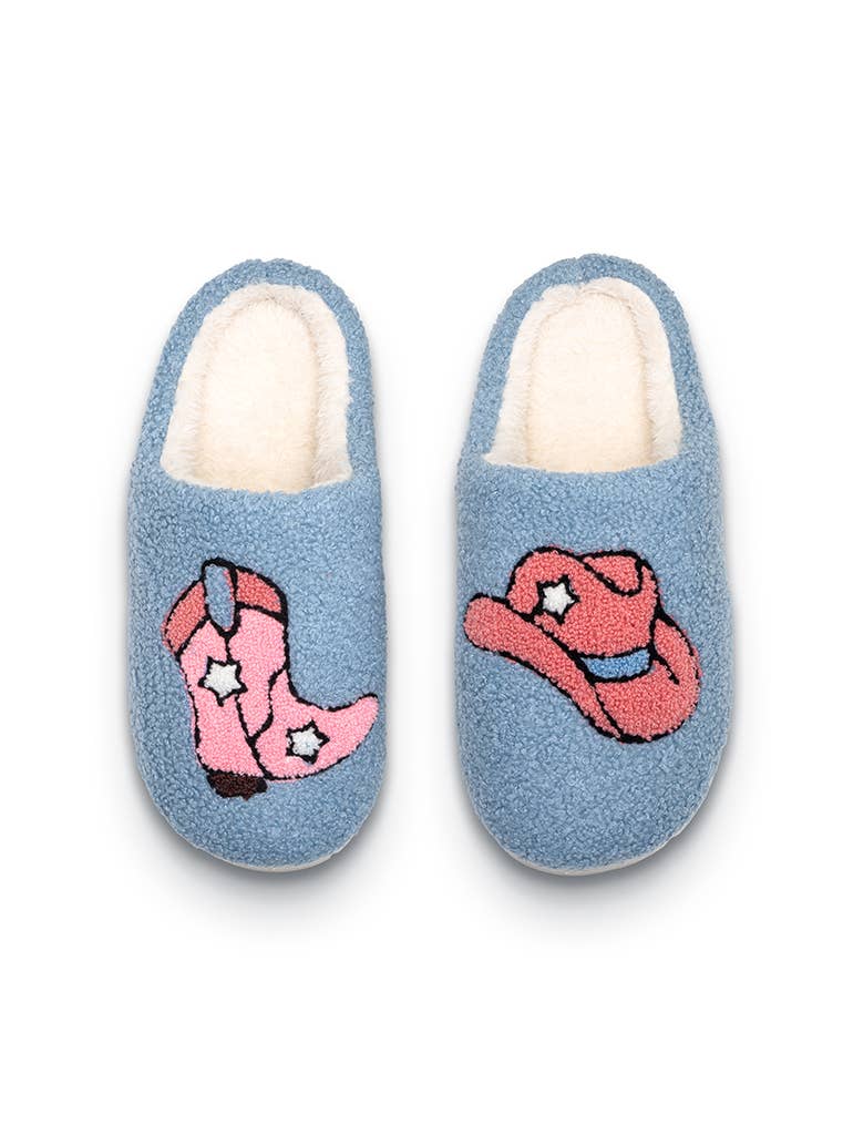 Living Royal - Wholesale Slippers - Women's - Indoor / Outdoor Slippers - Western Cowgirl - Blue