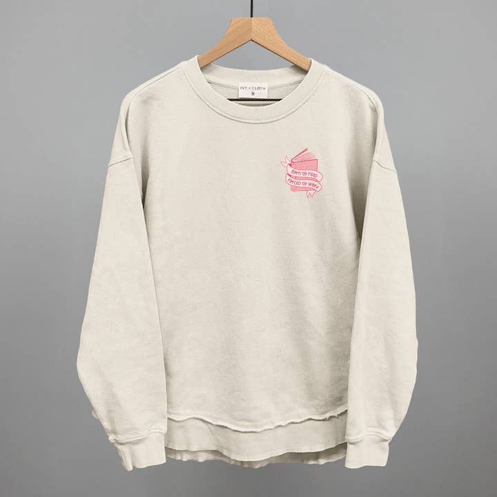 Ivy + Cloth - Wholesale Screen Printed T-Shirt - Women's - Born To Read, Forced To Work (Left Chest)4