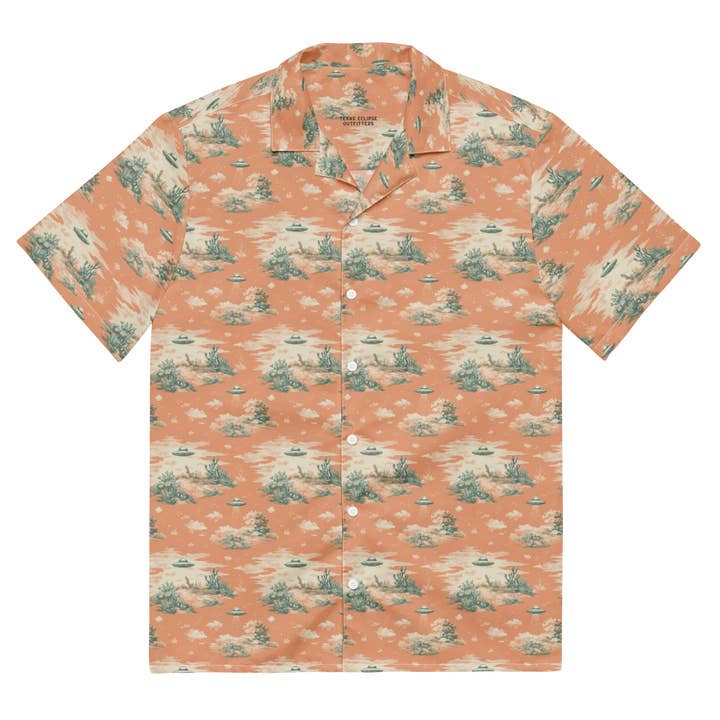 Última Saída Órbita: Camisa Laranja Pálido com Botões por atacado de Texas Eclipse Outfitters