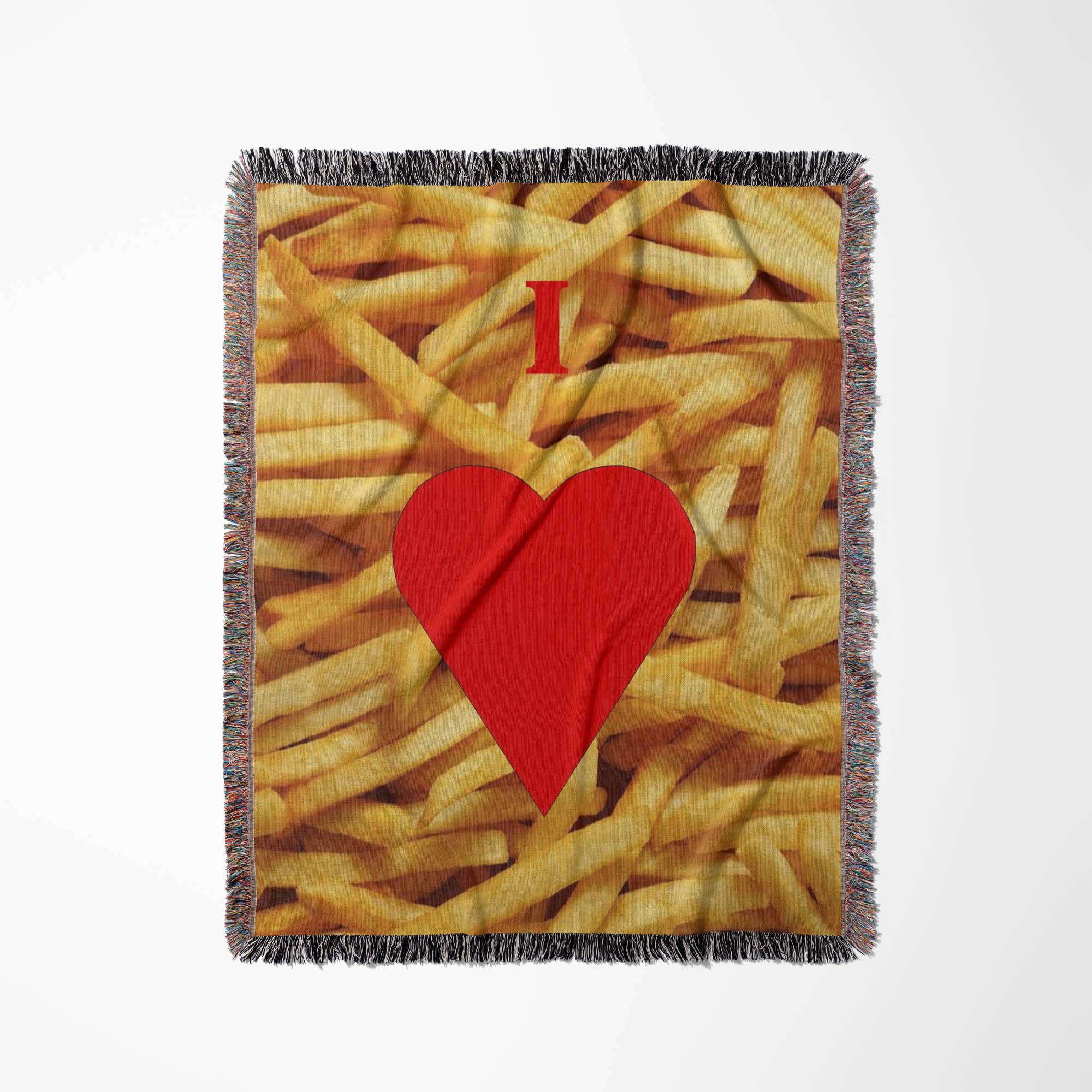 3dRose - Wholesale Throw Blanket - 3dRose, I Love French Fries, Blanket0