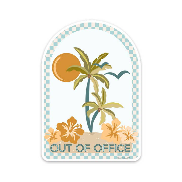 4" Out Of Office Vinyl Sticker for wholesale by The Happy Sea