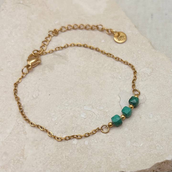 Everyday Aventurine Green Trio Bead Bracelet for wholesale by Little Nell Jewellery