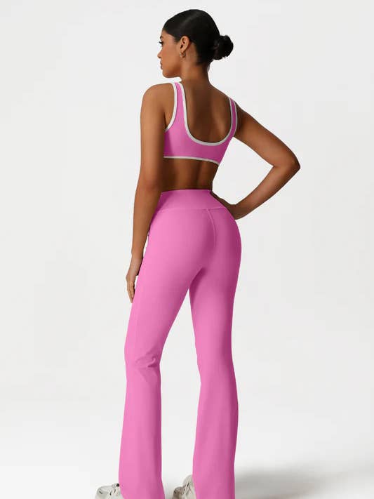 Sodalemon - Wholesale Activewear Set - Women's - Women High-Waisted Yoga Set: Sports Bra + Flared Pants2