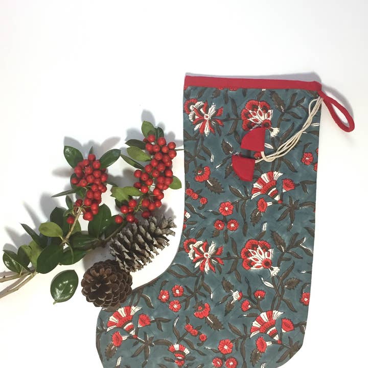 Mehera Shaw - Wholesale Holiday Stocking - Christmas Stockings in Hand Block Printed Cottons4