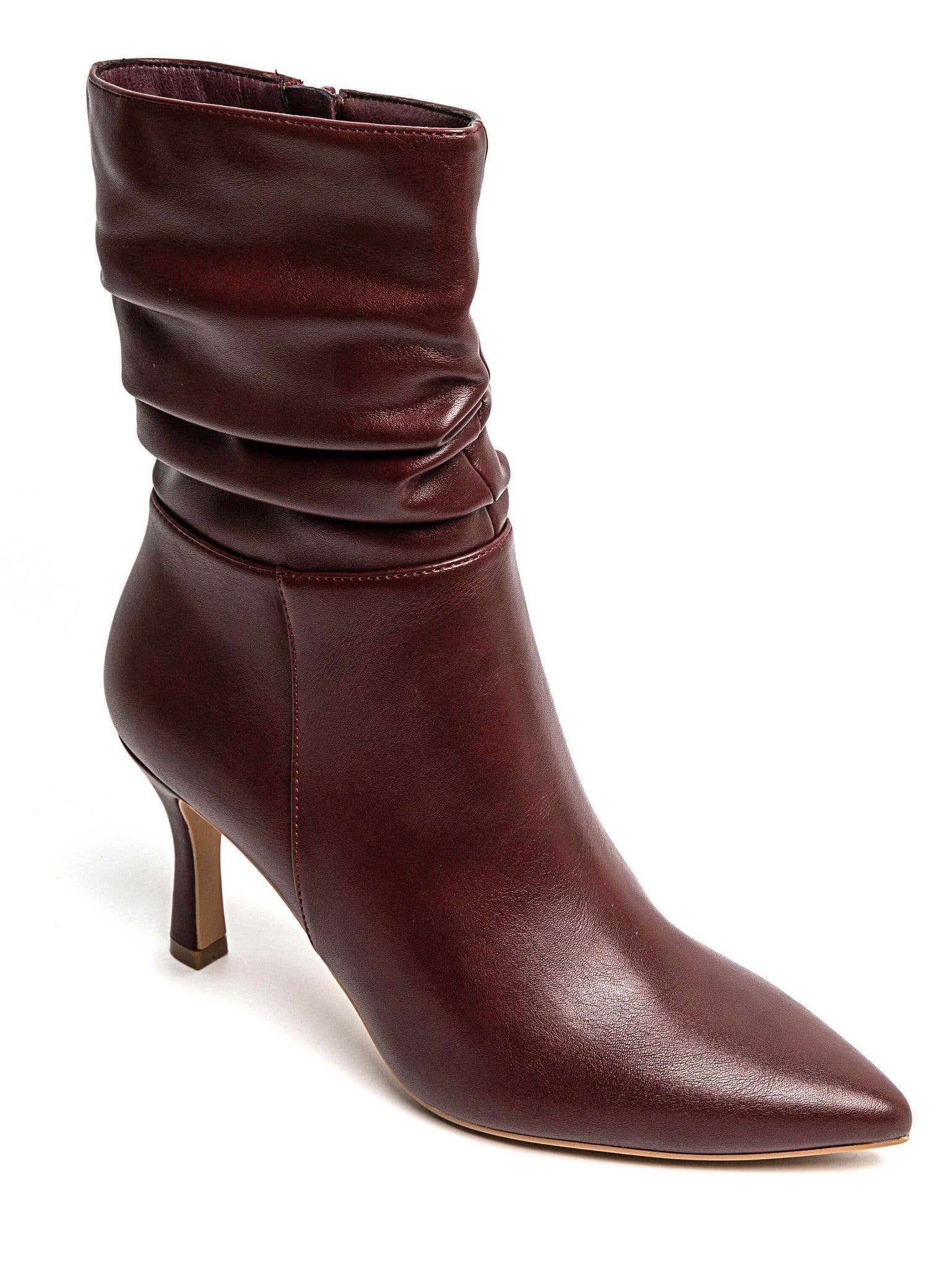 No Doubt Shoes - Venta al por mayor Botines - Mujer - BOTINES DE TACÓN MEDIO EN PUNTA CON FRUNCIDO EN LA PANTORRILLA5