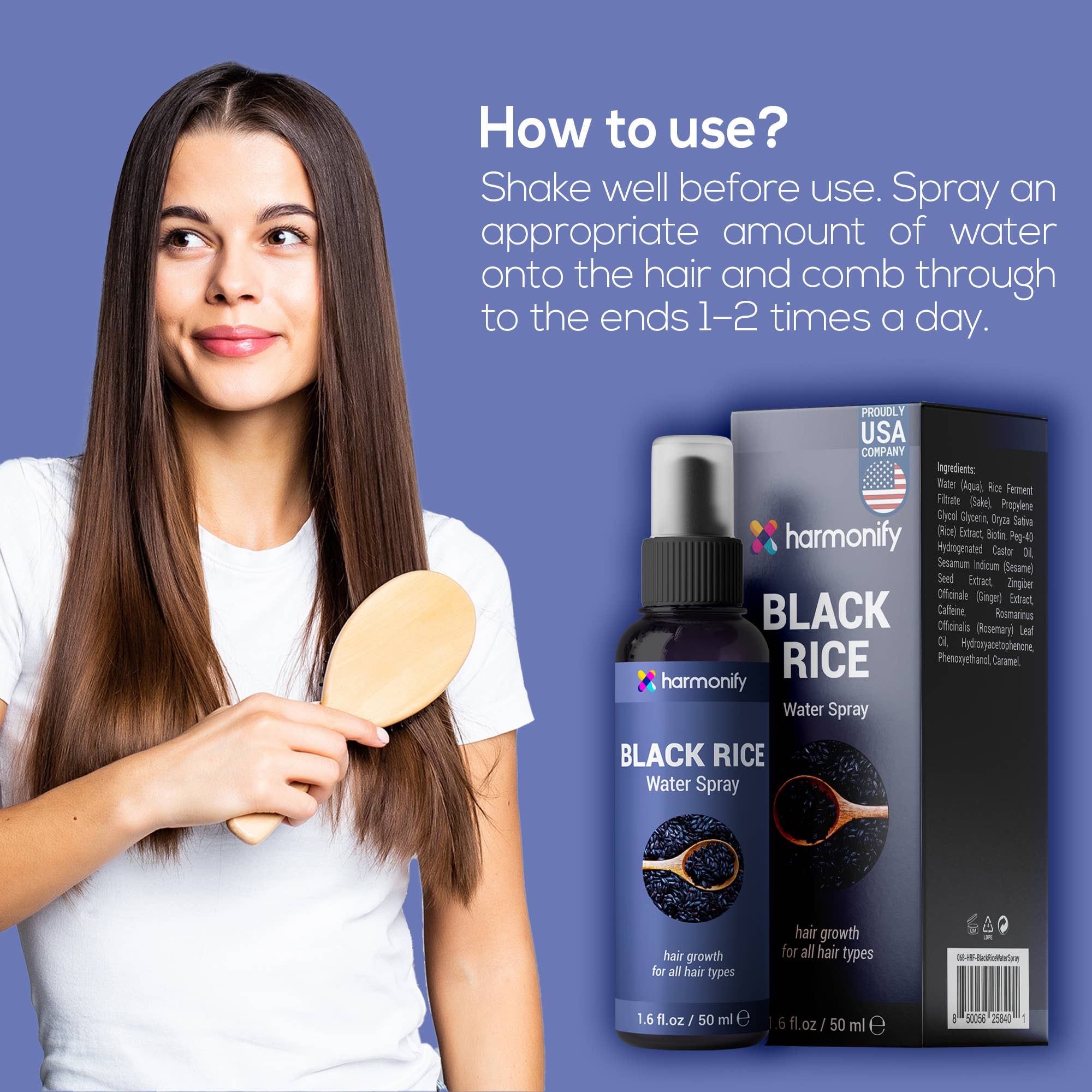 HARMONIFY - Vendita all'ingrosso Lacca per capelli - Spray d'Acqua di Riso Nero HARMONIFY per la Cura dei Capelli3