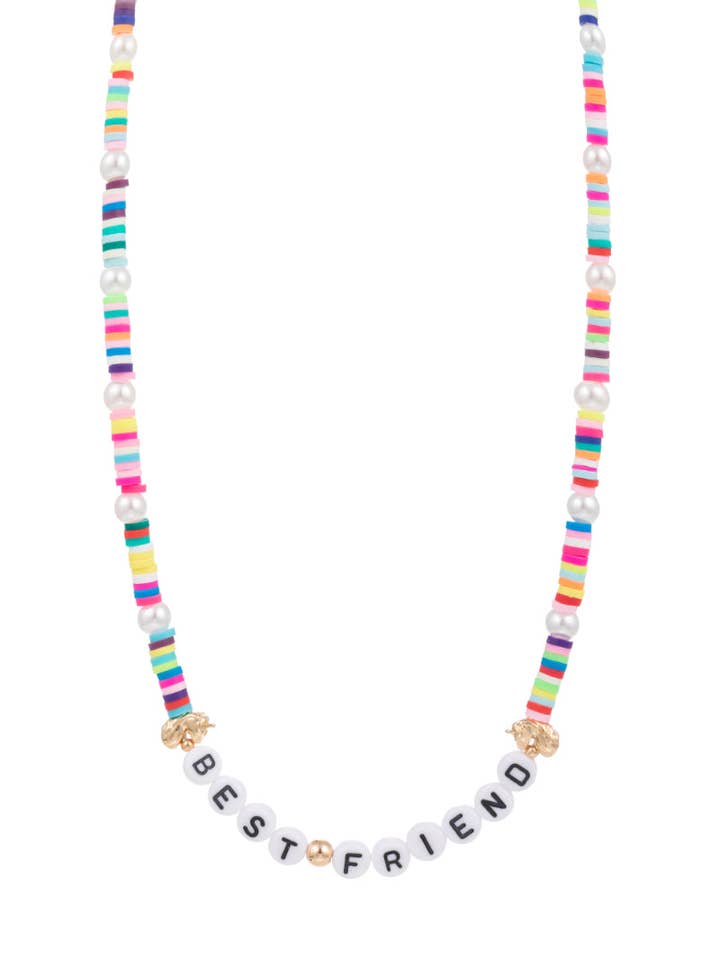 Collier court pour enfants avec perles en caoutchouc colorées pour la vente par Designature New York