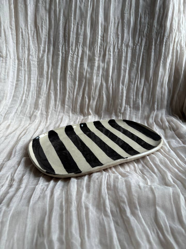 Stripe Large Platter for wholesale by Charlotte Manser Ceramics