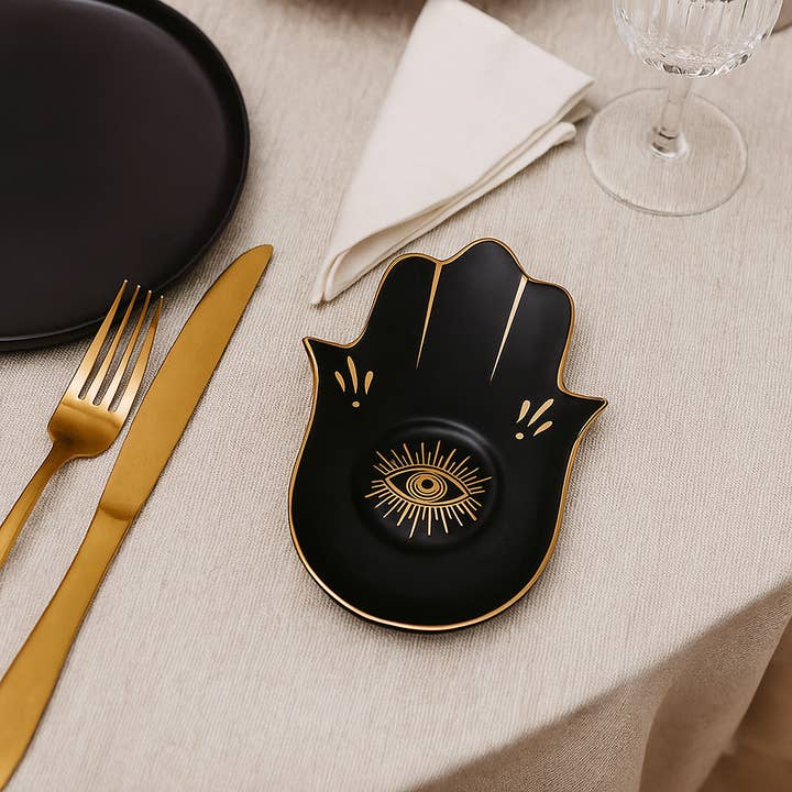 Original Source - Vente Assiettes/plats/bols de décoration - Plat à curiosités Evil Eye en céramique4