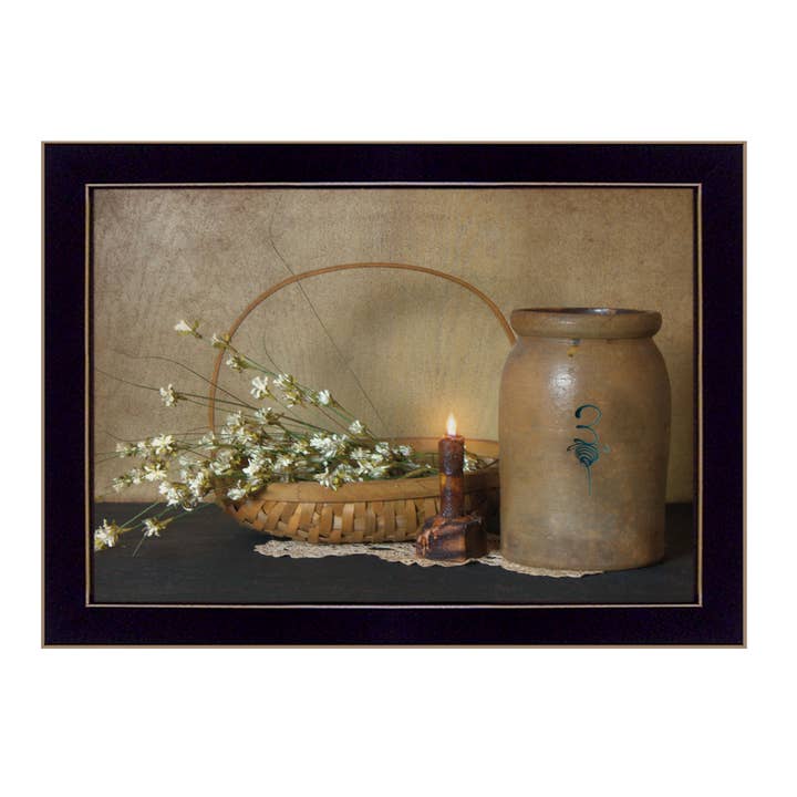 "Basket of Flowers" by Susie Boyer Black Framed Wall Art for wholesale by Trendy Decor 4U
