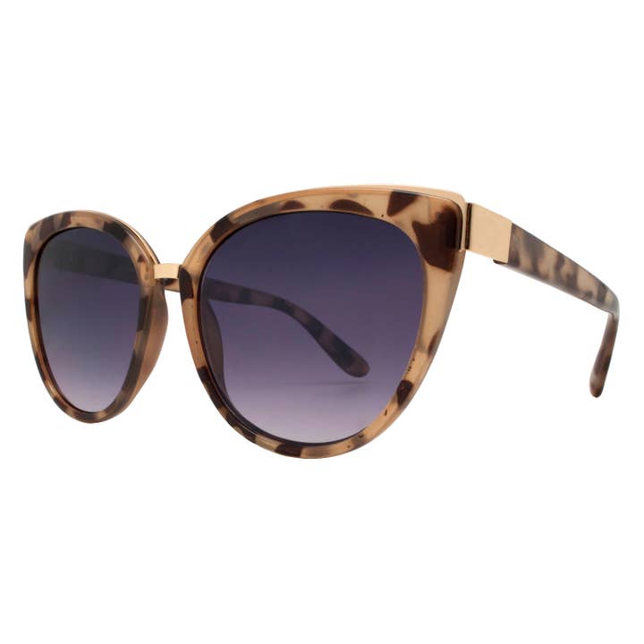 Platt lins Cat Eye Damsolglasögon i plast för wholesale av Dynasol Eyewear