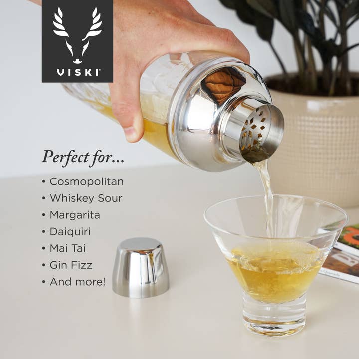 Viski - Wholesale Cocktail Shaker - Admiral™ Crystal Cocktail Shaker with Builtin Strainer6