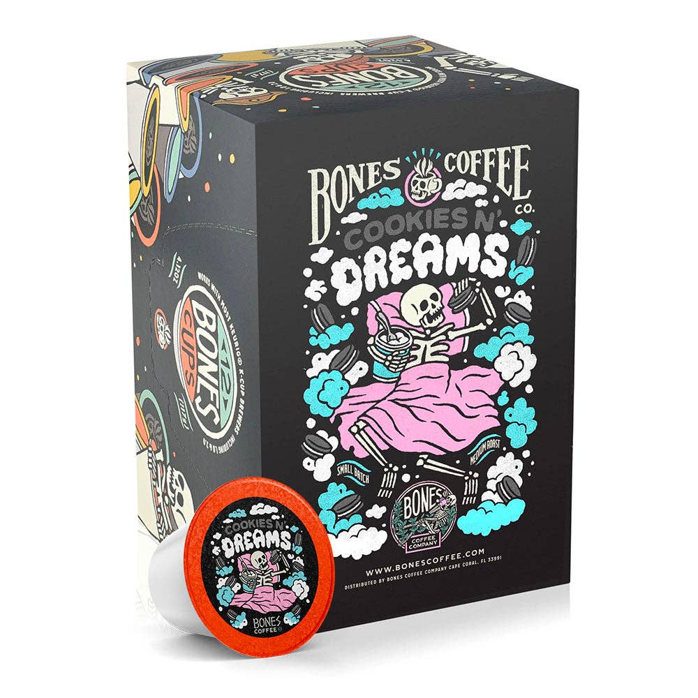 Bones Coffee Company - Vendita all'ingrosso Cialde caffè - Cialde da caffè Cookies N'Dreams | Confezione da 12 | Caffè aromatizzato5