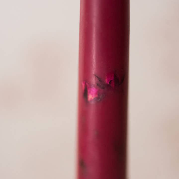 Galley and Fen - Wholesale Tapered Candle/Candlestick - Burgundy Floral Inlaid Candle - Set of 3