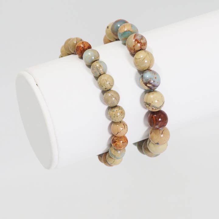 Genuine African Opal Round Smooth Stretchy Bracelet, 8mm/10mm Serpentine Bracelet, Sku#EF271 for wholesale by BestBeads&Beyond