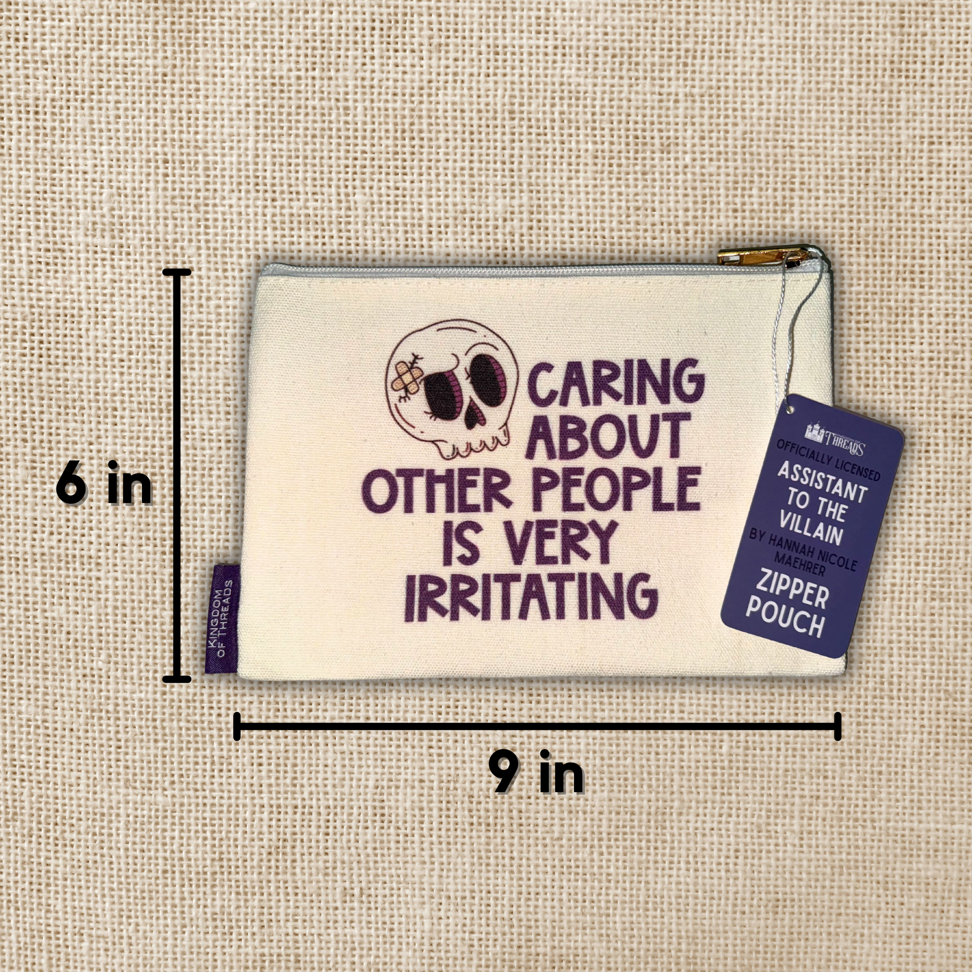 Kingdom of Threads - Vente Pochette – femme - Trousse en toile Prendre soin des gens | Assistant du méchant1