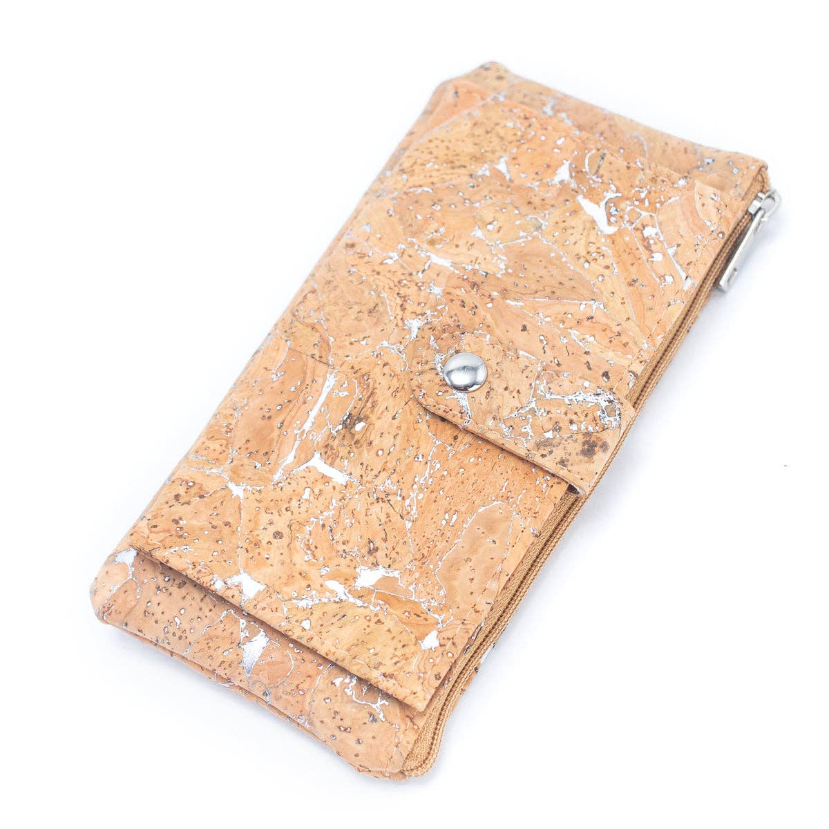 Meninas Bonitas Cork - Wholesale Wallet - Women's - Gold and silver cork Slim card snap long wallet BAG-22342