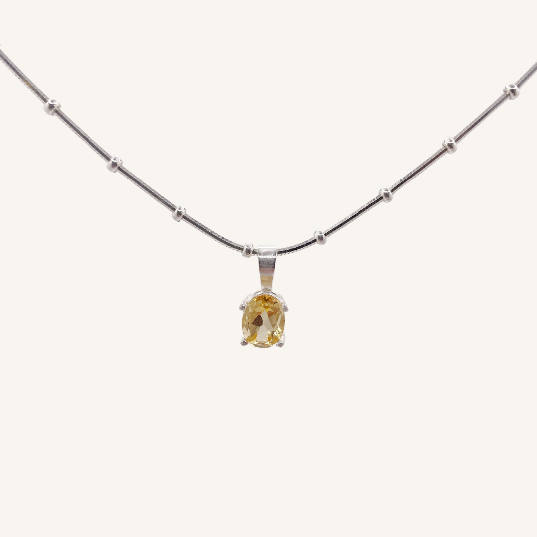 Chezza Jewelry - Wholesale Pendant/Charm Necklace - Oval Faceted Citrine Necklace1