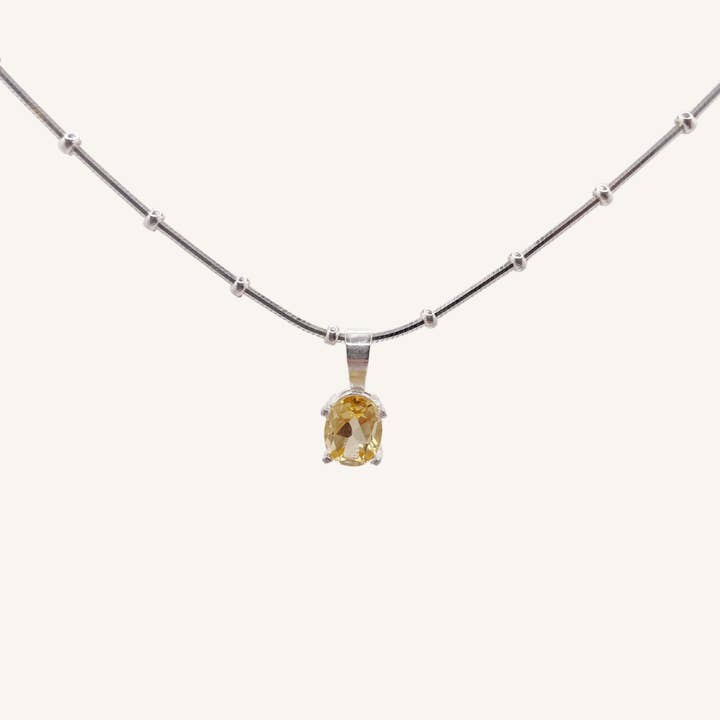Chezza Jewelry - Wholesale Pendant/Charm Necklace - Oval Faceted Citrine Necklace1