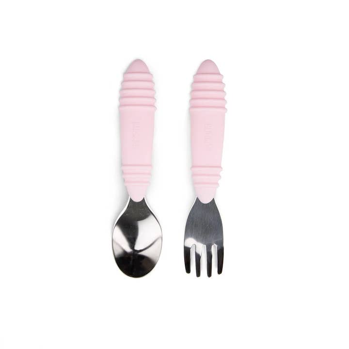 Bumkins - Wholesale Flatware Set - Kids & Baby - Spoon + Fork: Pink