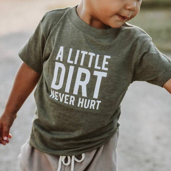 Nature Supply Co - Wholesale Screen Printed T-Shirt - Kids - A Little Dirt Never Hurt Kids T-shirt | Eco Friendly Tee7