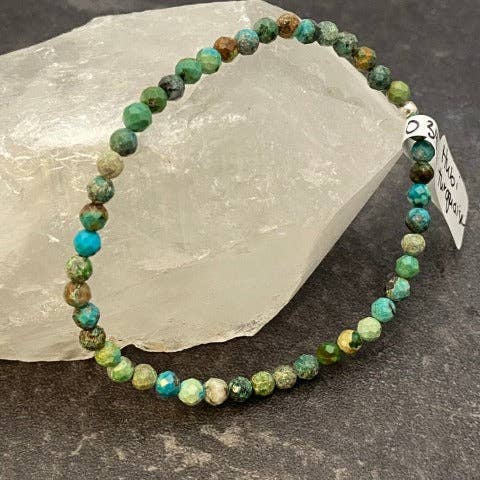 Hubei Turquoise Crystal Stretch Bracelet for wholesale by Say Anything... Jewelry by Stephanie Wilde