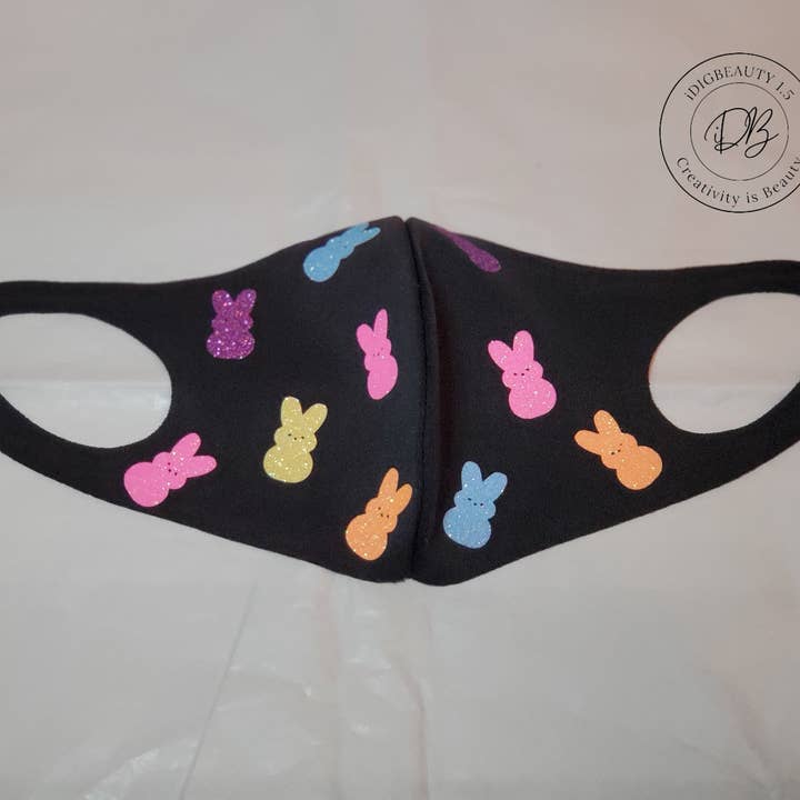 Peeps Face Mask | Glitter Peeps | Peeps | Ispirato alla Pasqua | Maschera di Pasqua per la vendita all'ingrosso da parte di iDigBeauty1.5