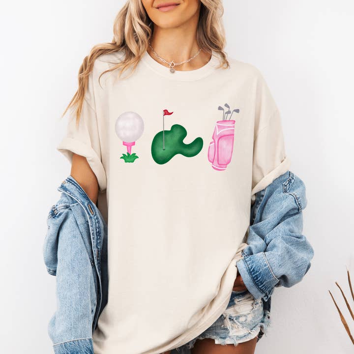 GOLF | Trio | Girly | Golf Graphic Tshirt for wholesale by The American Honey