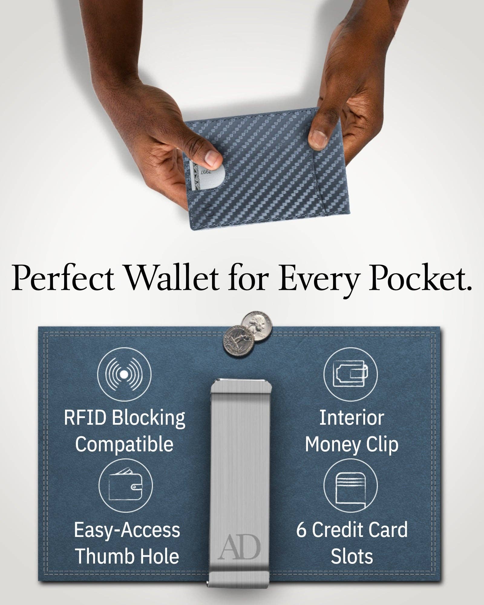 Access Denied Accessories - Wholesale Wallet - Men’s - Real Leather Wallets For Men Money Clip Bifold Wallet RFID33