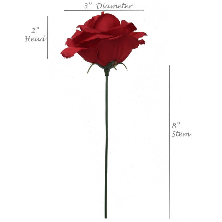 Larksilk - Wholesale Artificial Flowers - Burgundy Rose Picks - 50-Pack Silk Flowers For Arrangements